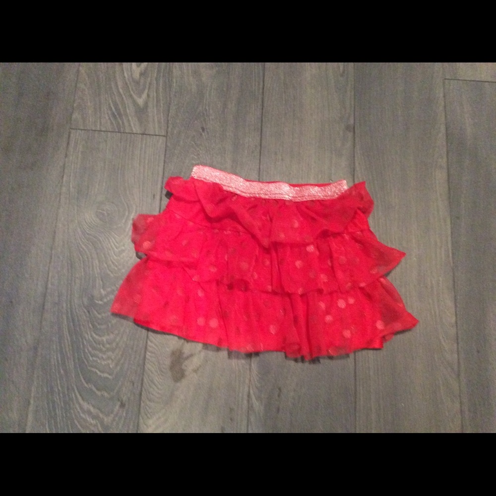 Red poka dot skirt